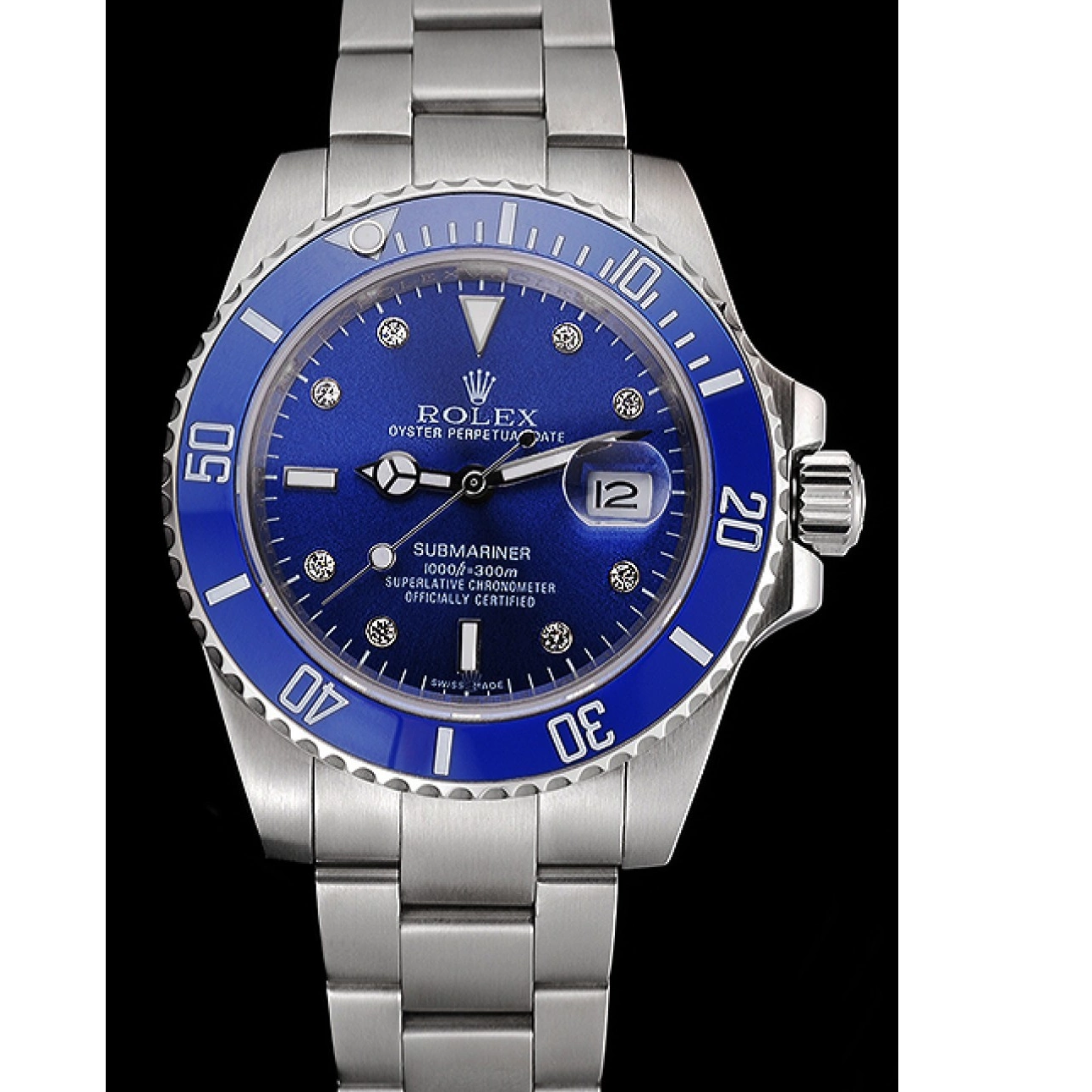 Good Copy Rolex Watches Submariner Case Bracelet 622638 Markers Diamond Blue Steel Stainless Stainless Rolex Dial Steel 0716